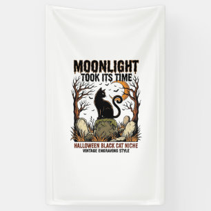 Banderoles Chemise de cimetière vintage de chat noir Hallowee