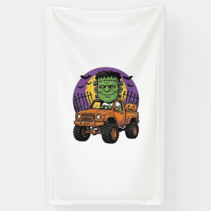 Banderoles Chemise de citrouille de camion monstre Halloween