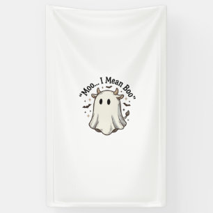Banderoles Chemise de fantôme de vache mignonne Halloween Meu