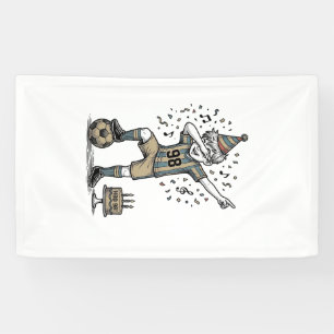 Banderoles Chemise de garçon de football d'anniversaire Dab V