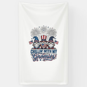 Banderoles Chemise de Gnome Patriotique en Train de Se Détend
