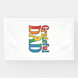Banderoles Chemise Grateful Dad Vintage Rainbow Typography_1