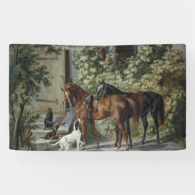 Banderoles Chevaux à la Porche (par Albrecht Adam) (Horizontal)