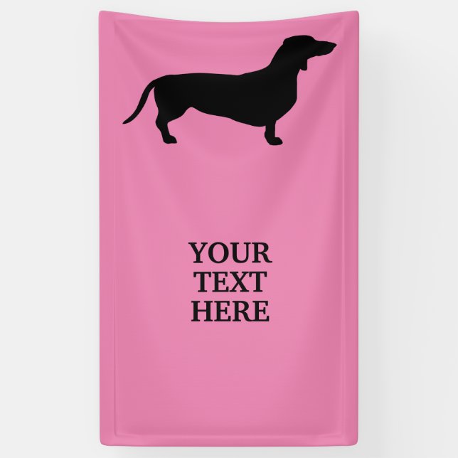 Banderoles Cheveux courts Dachshund - Silhouette 1 (Vertical)