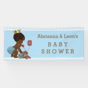 Banderoles Chevrons ethniques de bleu de baby shower de