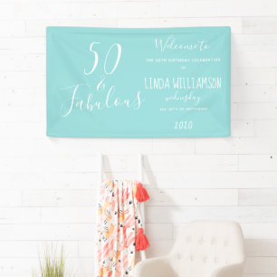 Banderoles Chic 50 Fabuleux bleu 50e anniversaire