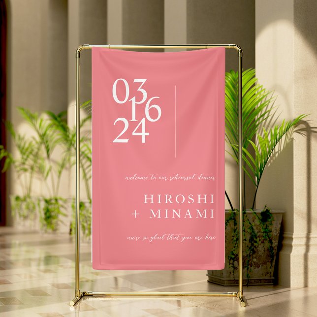 Banderoles Chic Calligraphie Pink Rehearer Dîner Bienvenue (Créateur téléchargé)