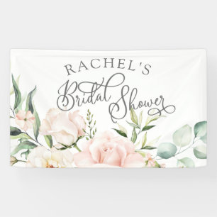 Banderoles Chic élégant aquarelle rose fleuri douche nuptiale