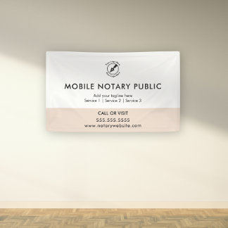 Banderoles Chic Pink Mobile Notaire Public Logo Website Event