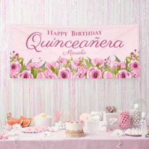 Banderoles Chic Pink Texté Pink Pies Quinceañera B