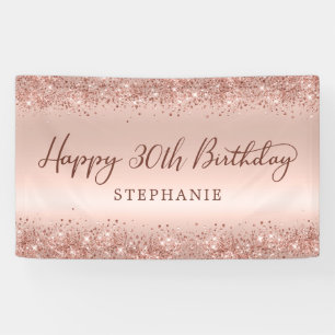 Banderoles Chic Rose Gold Parties scintillant Joyeux 30e anni