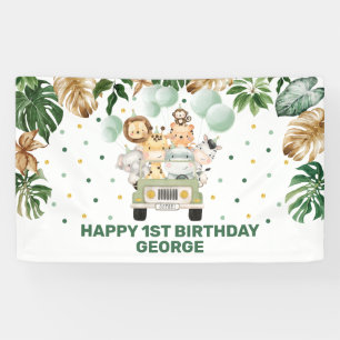 Banderoles Chic Safari Jungle Animaux Blush Floral Baby Girl