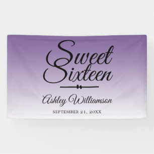 Banderoles Chic Tropical Purple Ombre Sweet 16 16e anniversai