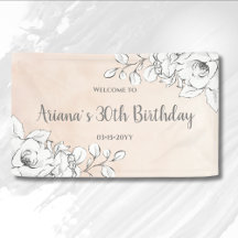 Chick Rose Moderne Blanc Floral Accueil Anniversai