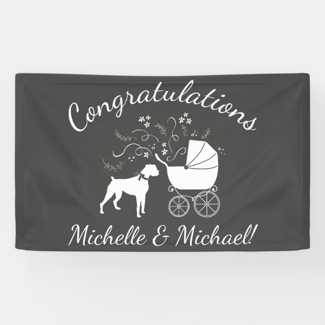 Banderoles Chien Baby shower de boîte Chien Chien Chien Chien (Horizontal)