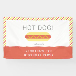Banderoles CHIEN CHAUD ! Anniversaire moderne de Red Yellow S