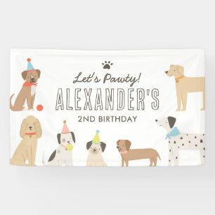 Banderoles Chien Chiot fête d'anniversaire