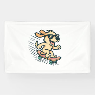 Banderoles Chien de Skateboard