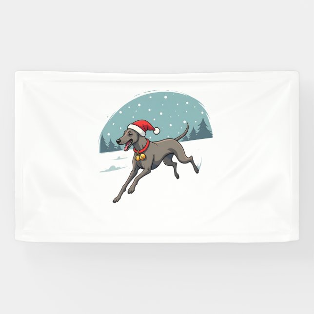 Banderoles Chien Greyhound Festive Sprint (Horizontal)
