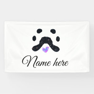 Banderoles Chien patte noir animal ajouter nom texte animal p