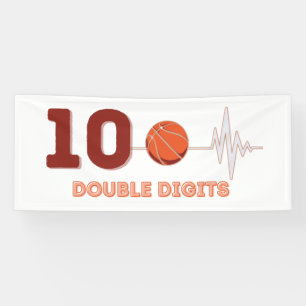 Banderoles Chiffres doubles 10 ans Anniversaire Basketball