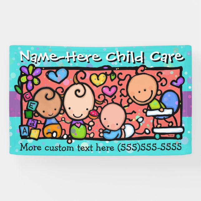 Banderoles Childcare.Daycare.Pre-School.Customizable (Horizontal)