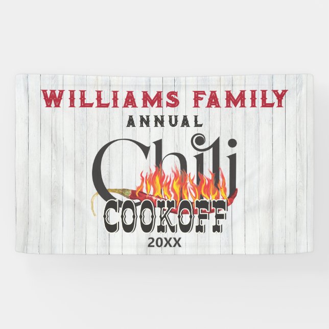 Banderoles Chili Cookoff Cook Off Concours Russe Family Party (Horizontal)