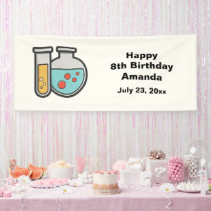 Banderoles Chimie Tube d'essai et bécher Anniversaire