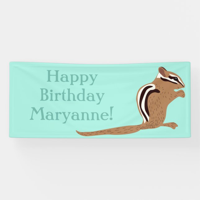 Banderoles Chipmunks Thème Anniversaire fête Personnalisé (Horizontal)