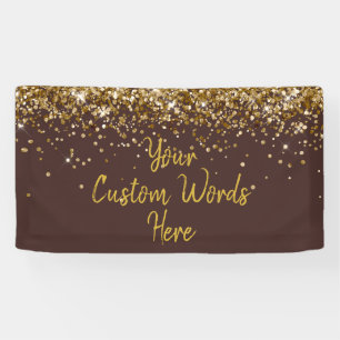 Banderoles Chocolat personnalisé et or Fête d'anniversaire pe