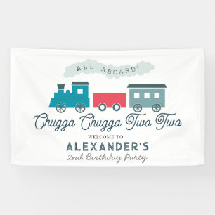 Banderoles Chugga Chugga Deux Train Blue Boy 2e Anniversaire