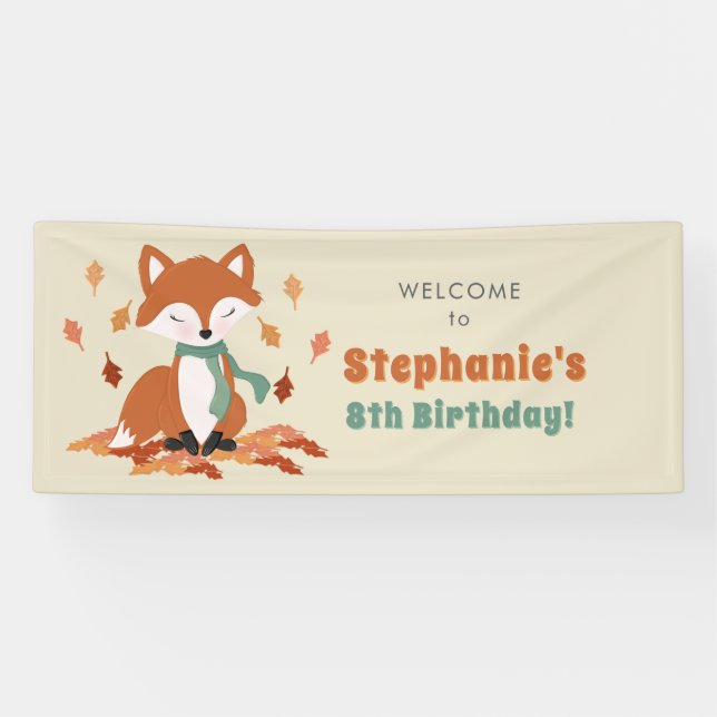 Banderoles Chute Fox Woodland Anniversaire (Horizontal)