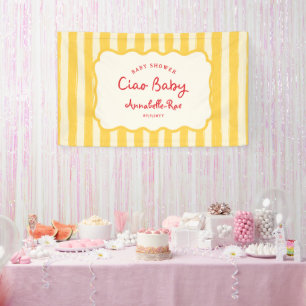 Banderoles Ciao Baby Baby Shower Personnalisé Italien