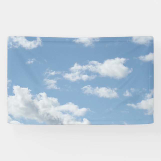 Banderoles Ciel bleu avec fond de nuages (Horizontal)
