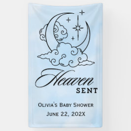 Banderoles Ciel envoyé Baby shower Blue Moon Stars