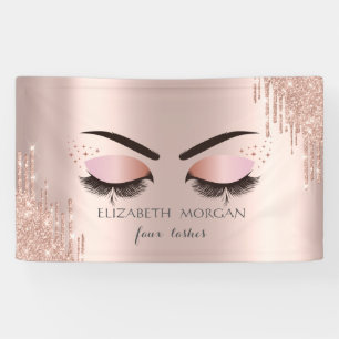 Banderoles Cils Faux Modernes Froids Rose Gold Gouttes Beauté