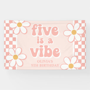 Banderoles Cinq est une ambiance Rose Daisy Damier