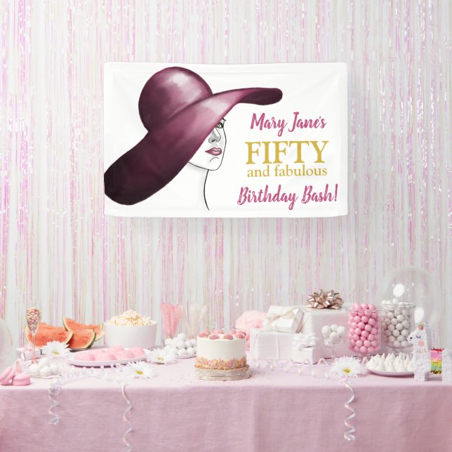 Banderoles Cinquante ans et Fabuleux Cadeau de Naissance Pers (Fête)