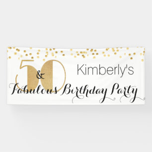 Banderoles Cinquante élégant et fête d'anniversaire fabuleuse