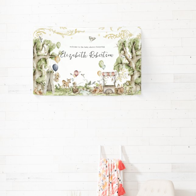 Banderoles Cirque | Accueil du Baby shower forestier de Woodl (Insitu)