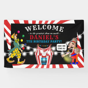 Banderoles Cirque Amusant Anniversaire Enfants Carnaval