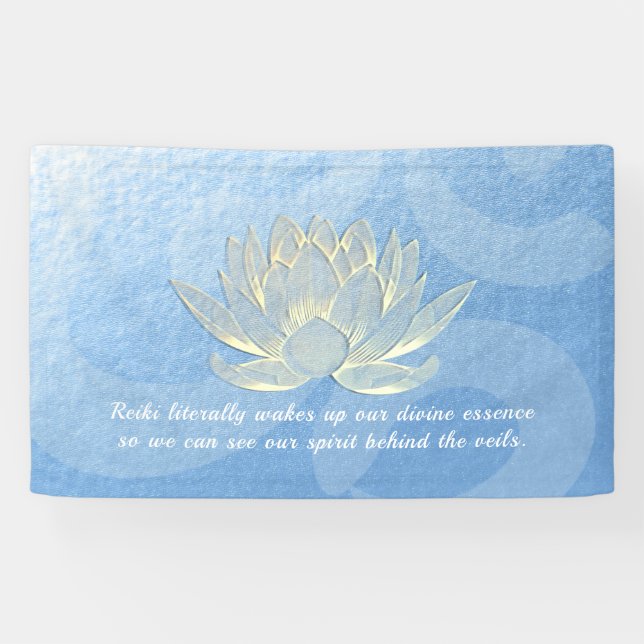 Banderoles Citations de l'instructeur de méditation Blue Gold (Horizontal)