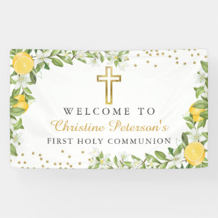 Banderoles Citron vert Première Communion Sainte Bienvenue