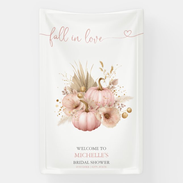 Banderoles Citrouille de la chute dans Love Pink Boho Affiche (Verticale)