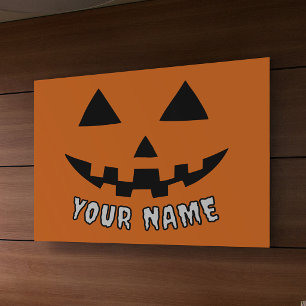 Banderoles Citrouille orange personnalisée Halloween Votre no