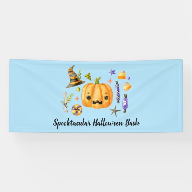 Banderoles Citrouille Spooktacular Halloween Bash Party Bleu (Horizontal)