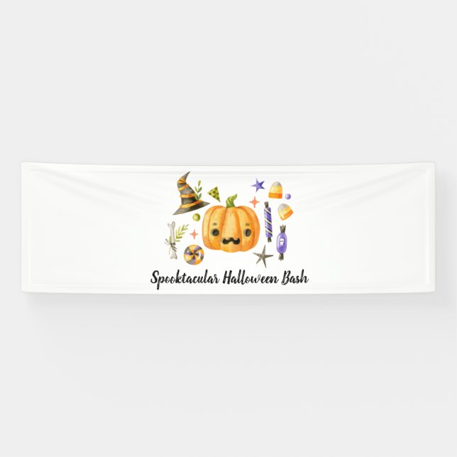 Banderoles Citrouille Spooktacular Halloween Bash Party Noir (Horizontal)