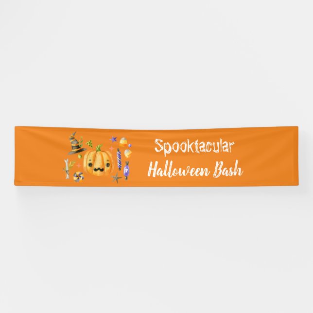 Banderoles Citrouille Spooktacular Halloween Bash Party Orang (Horizontal)