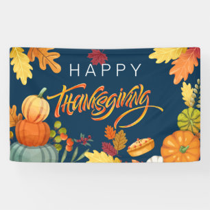 Banderoles Citrouilles bons thanksgivings, baies et Feuilles