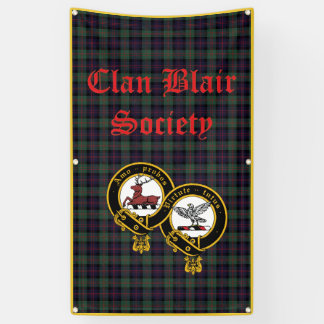 Banderoles Clan Blair Banner Tartan Arrière - plan vertical